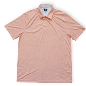 Tourney Gold Polo Short Sleeve Polo Peach Nectar Stripe Polo Men Sz XL